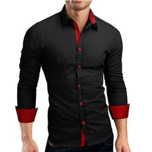 Men Shirt Brand 2018 Male High Quality Long Sleeve Shirts Casual Hit Color Slim Fit Black Man Dress Shirts 4XL C936 - 64 Corp