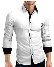 Men Shirt Brand 2018 Male High Quality Long Sleeve Shirts Casual Hit Color Slim Fit Black Man Dress Shirts 4XL C936 - 64 Corp