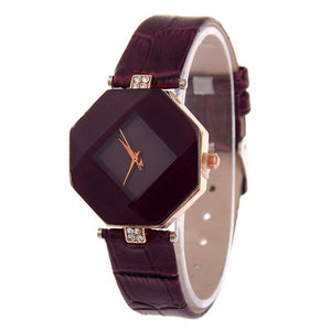 Women Watches Gem Cut Geometry Crystal Leather Quartz Wristwatch Fashion Dress Watch Ladies Gifts Clock Relogio Feminino 5 color - 64 Corp