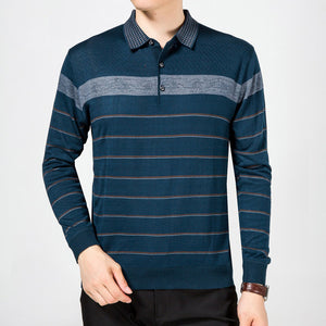 2018 casual long sleeve business mens shirts male striped fashion brand polo shirt designer men tenis polos camisa social 5158 - 64 Corp