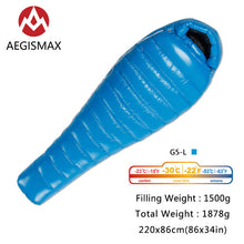 AEGISMAX G Series 95% White Goose Down Mummy Camping Sleeping Bag Cold Winter Ultralight Baffle Design Outdoor Camping Splicing - 64 Corp
