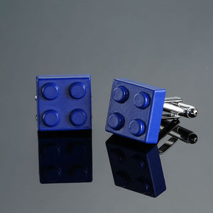 HYX Men Cufflinks Muti-color Bricks Design Blue Red Black 8 Colors Option Copper Novelty Cuff Links Wholesale&retail - 64 Corp