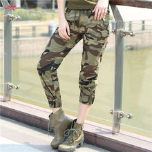 FREE ARMY Fashion Summer Pants Women Ankle-Length Casual Pants Military Camouflage Pattern Cotton Elastic Waist Trousers Female - 64 Corp
