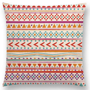 Hippie Boho Acqua Navajo Aiyana Decorative Pattern Ethnic Tribal Prints Tipi Geometric Stripe Lovely Cushion Cover Pillow Case - 64 Corp