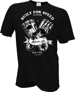 2017 New Brand clothing T shirt Novelty Hot Rod Tattoo Biker built for speed custom Totenkopf Skull Rocker Tee shirts - 64 Corp