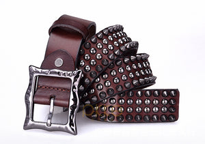 3 kinds vintage Leather vintage Punk Belt erkek kemer deri Cinturones Ceinture cinto masculino cinturon rocker riem cowboy - 64 Corp