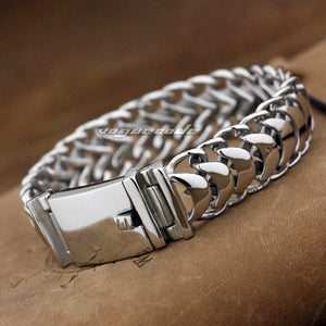 Shiny Rocker Fashion Bracelet Solid 316L Stainless Steel Cool Men's Biker Centipede Type Bracelet 5E007 --  7.0"~11.5" - 64 Corp