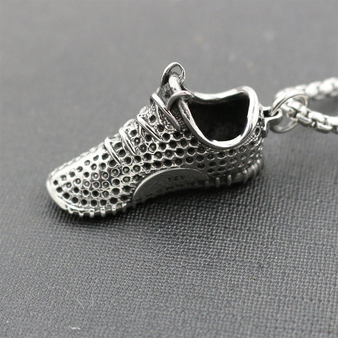 Popular style Punk Gothic Cool Titanium Stainless Steel Sports Shoes Shape Pendants Necklaces for Men Jewelry  6C0400 - 64 Corp