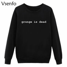 Vsenfo Hoodies Women Grunge Is Dead Kurt Cobain Nirvana 90s Rock Funny Sweatshirts Casual Pullover Crewneck Sweatshirt Moletom - 64 Corp
