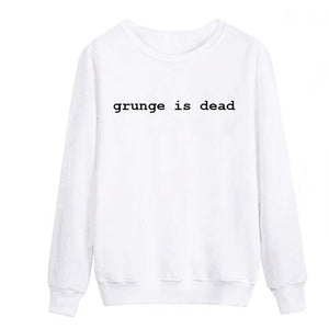Vsenfo Hoodies Women Grunge Is Dead Kurt Cobain Nirvana 90s Rock Funny Sweatshirts Casual Pullover Crewneck Sweatshirt Moletom - 64 Corp