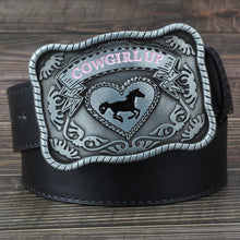 Western style cowgirl big belt buckle casual adornment belt - 64 Corp