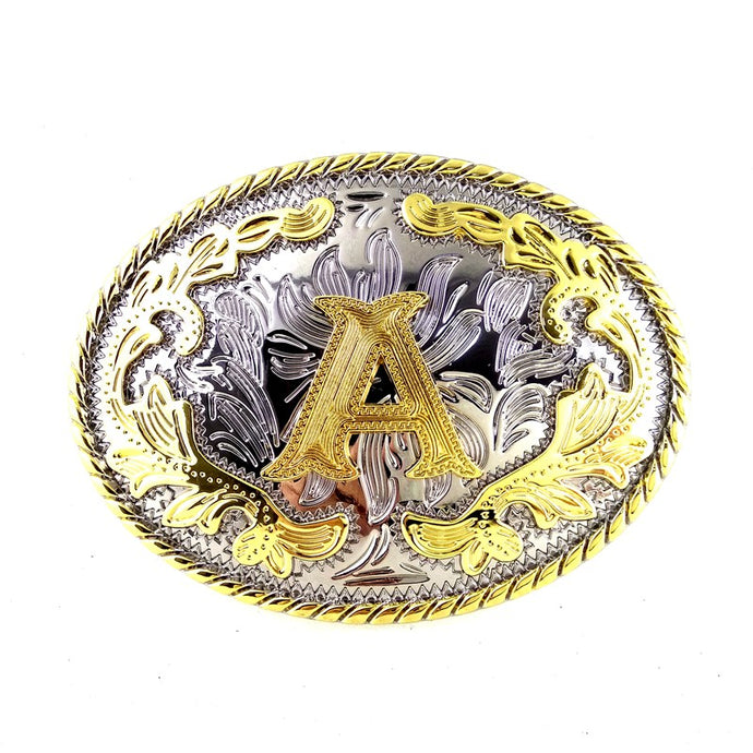 High quality gold Silver Cowgirl belts clip cowboy belt buckle with letter 