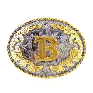 High quality gold Silver Cowgirl belts clip cowboy belt buckle with letter "A" BIg buckles for belt accessories Custom buckle - 64 Corp
