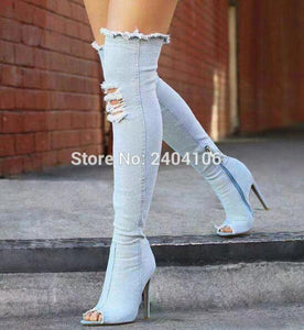 Cowgirl Runway Thigh High Boots - 64 Corp