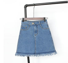 RENBANG 2018 New Summer Plus Size Women Skirt US A-line High Waist Denim Skirts Short Vintage Woman cowgirl Mini Jeans Skirt - 64 Corp