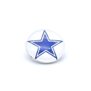 12pcs  team Dallas Cowboys Sport Glass Snaps Buttons 18mm 12mm sports jewelry fit for Snaps snaps bracelet - 64 Corp