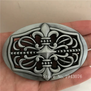 Retail Western Cowboy Belt Buckles With 87*58mm Oval Silver Metal Fashion Man Woman Belt Jewelry accessories For 4cm Wide Belt - 64 Corp