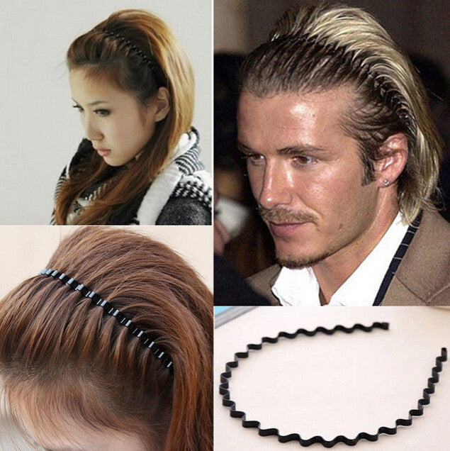 Men Women Unisex Black Wavy Hair jewelry Accessories Head Hoop Band Sport Headband Hairband Hairpins Styling Tools free shipping - 64 Corp
