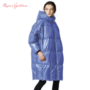 Female is long down jacket women 2017 parkas fashion casual loose filled 90% white duck coat cold weather plus size outwear - 64 Corp