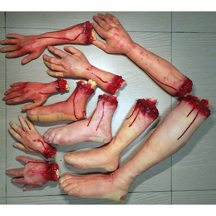 Halloween Horror Props Bloody Hand Haunted House Party Decoration Scary Hand Finger Leg Foot Brain Heart HOT