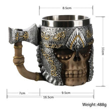1Pcs 3D Axe ePacket Handle Viking Warrior 450ML Skull Mug Gothic Tankard Halloween Decoration Skeleton Cup Beer Stein Man Gift