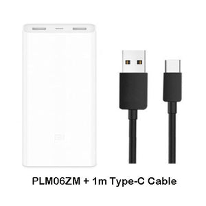 Original Xiaomi Power Bank 20000mAh 2C External Battery portable charging Dual USB QC3.0Mi 20000 mAh Powerbank charger for phone