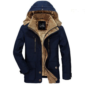 Winter Jacket Men Thickening Hooded Coat Military Cotton-Padded Jacket Men Overcoat Warm Fleece With Fur Parka Men Plus Size 6XL