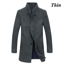 Letskeep New Winter woolen long peacoat men slim fit casual thick overcoat mens warm Windbreaker trench coat Jackets, MA209