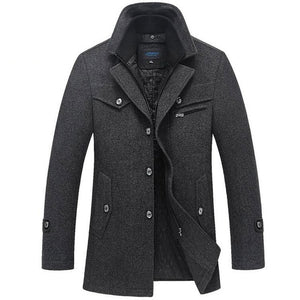 Winter Coat Men Long Wool Thick Windbreaker Woolen Overcoat Casaco Masculino Palto Jaket Men's Casual Trench Peacoat 4XL Jackets