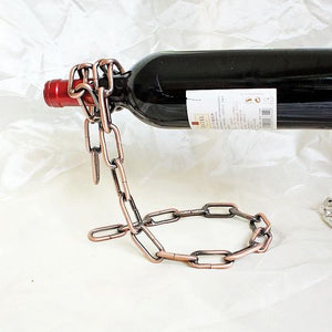 Wine Racks Magic Chain Wine BottleStand Suspension bottle holder Metal Single Hanging Portable Handmade Plating Self Rack