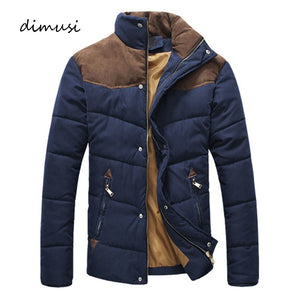 DIMUSI Clothing Winter Jacket Men Warm Causal Parkas Cotton Banded Collar Winter Jacket Male Padded Overcoat Outerwear 4XL,YA332