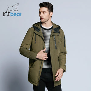 ICEbear 2018 new autumnal men's jacket short casual coat overcoat hooded man jackets high quality fabric men's cotton MWC18228D