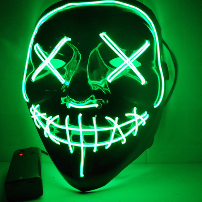 Halloween Led Luminous Mask Horror Grimace Bloody EL wire Halloween Carnaval Party Club Bar DJ Glowing Full Face Masks