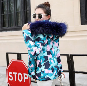 Winter Jacket Women Parkas for Coat Fashion Female Down Jacket With a Hood Large Faux Fur Collar Coat 2018 Autumn high quality