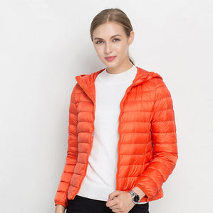 Johnature 2018 Hooded 90% White Duck Jacket Autumn Winter 12 Colors New Warm Slim Zipper Women Fashion Light Down Coat S-3XL