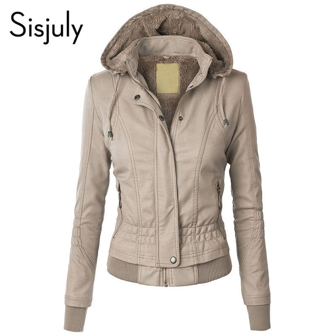Sisjuly Jacket Coat Women 2018 Winter Autumn Slim Zipper Hooded Coat Female Warm Casual Outerwear Solid 2xl Fall Jacket Coats