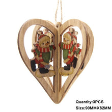 3PCS Multi Style Christmas Wooden Pendants Ornaments Wood Craft For Xmas Tree Ornament DIY Gift Christmas Party Decorations