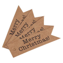100PCS Kraft Paper Hang Tags Label Xmas Gift  Craft Card String Christmas Tree Creative Decor