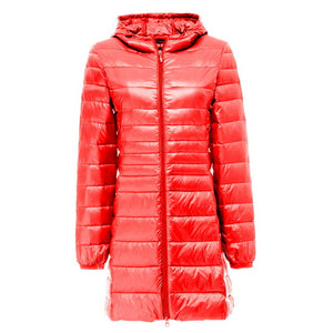 LASPERAL 2018 Womens Fashion Winter Light Down Jacket 90% Duck Down Hooded Jackets Long Warm Slim Coat Winter Jacket Women Parka