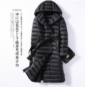 SEDUTMO 2018 Winter Plus Size 3XL Long Womens Down Jackets Ultra Light Duck Down Coat  Hoodie Autumn Puffer Jacket ED226