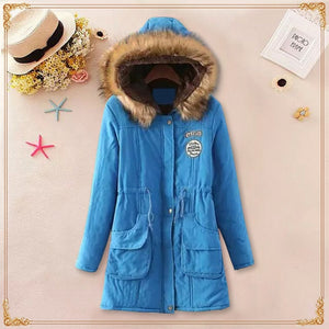 New Long Parkas Female Womens Winter Jacket Coat Thick Cotton Warm Jacket Womens Outwear Parkas Plus Size Fur Coat 2018