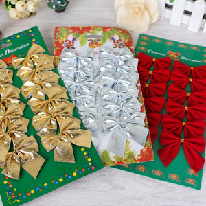 12 pcs/lot Pretty Bow Tie Christmas Tree Ornaments Christmas Pendant Tree Decoration Baubles 2019 New Year Decorations For Home