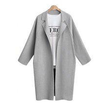 Women Solid Color Coat Lady's Long Section Turn-collar Windbreaker Coat Plus Size Cocoon Type Long Sleeves Warm Coat For Girls