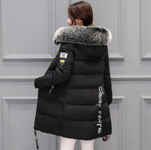 New 2018 autumn Winter women fur collar Long hoodie Down Jacket Plus Size Hooded cotton thick warm Windproof Parkas