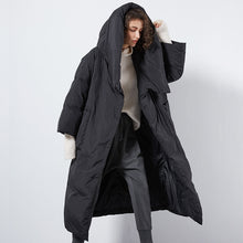 XS-7XL Plus size Winter good quality over the knee longer duck down coat female single breasted hooded warm down coats wq124