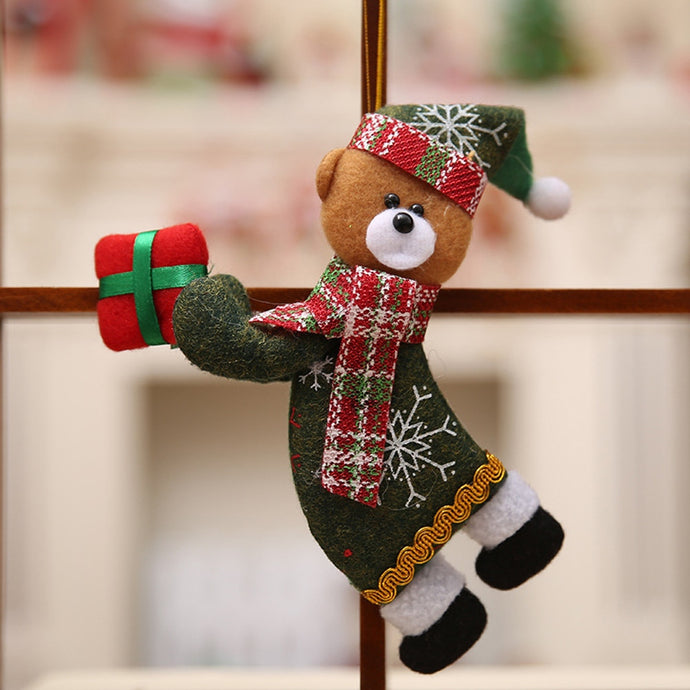 Merry Christmas Ornaments Gift Santa Claus Snowman Tree Cloth Toy Doll 18*10CM Christmas Decorations Hang Enfeites De Natal nt#
