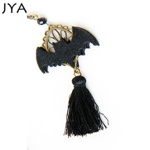 JYA Punk Handmade Tassel Earrings for Women Gothic Victorian Retro Dangle Earrings Queen Fashion Bat Halloween Club Vintage