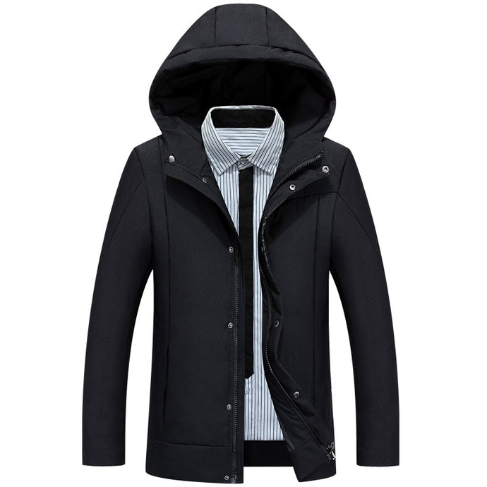 2018 High-end! winter fashion Men's Hooded 90% white duck down jacket coat parka outerwear j35 big size M-3XL Color 3