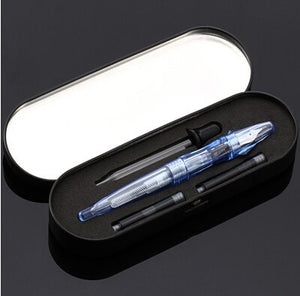 premium 0.5mm high transparent iridium nib fountain pen + 1 dropper + 2 sacs + 1 gift box excellent writing hot sale SKB F12