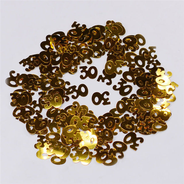 Gold Digitals 16 18 30 40 50 60 Confetti Happy Birthday Wedding Party Numbers Table Scatters Decor Sprinkle Party Supplies